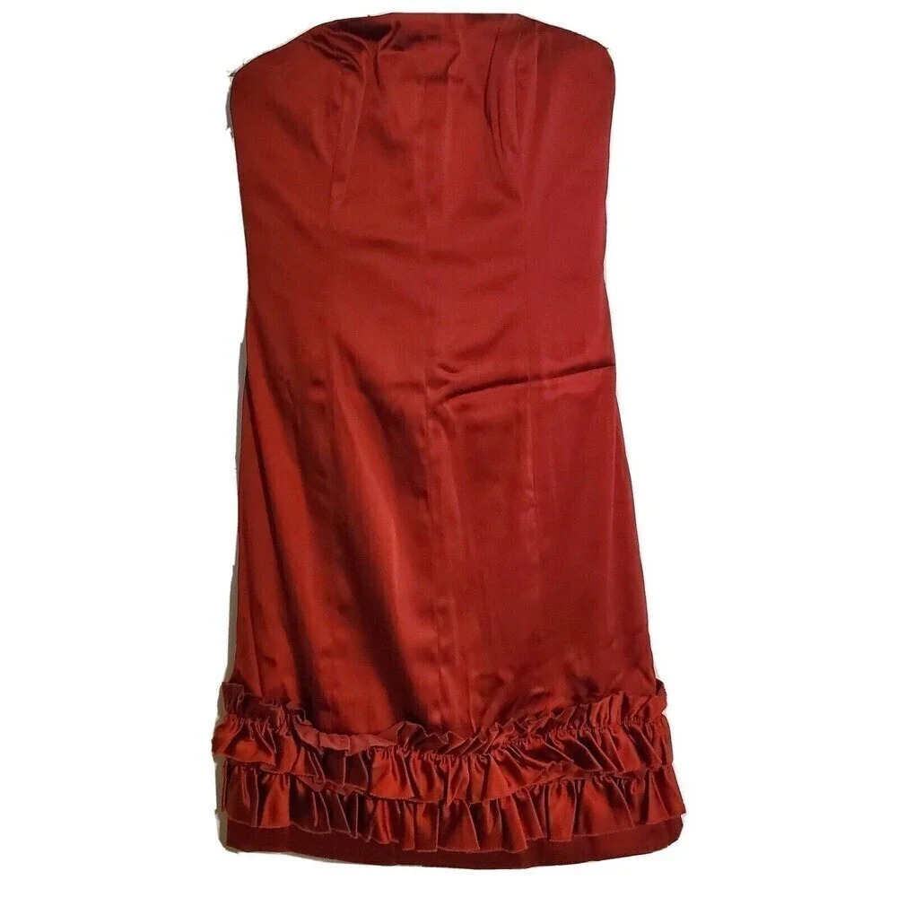 Phoebe Couture Dress Junior Size 0 Dark Red Strapless Cocktail Party Fitted Prom